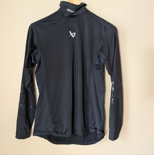 Bauer Kids Black Long Sleeve Hockey Shirt With Neck Guard Size Medium